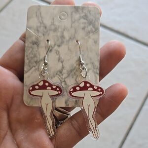Whimsical Red Mushroom Earrings